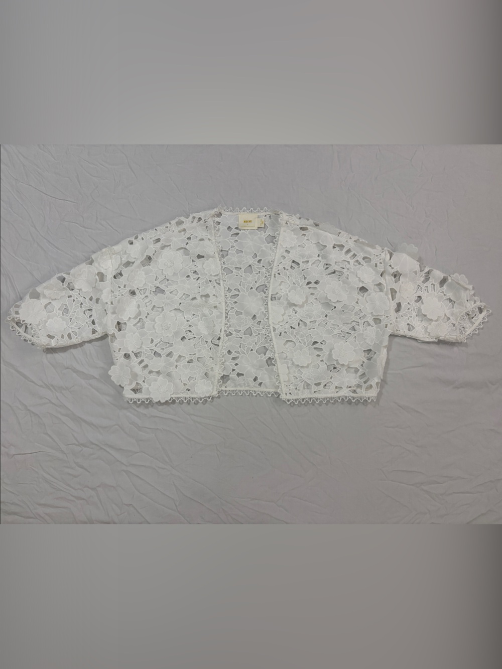 Maeve by Anthropologie White Floral Lace Top